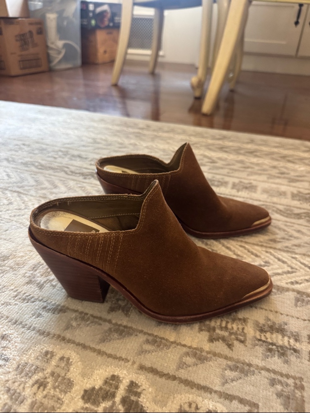 Dolce Vita Brown Suede Mule Heels